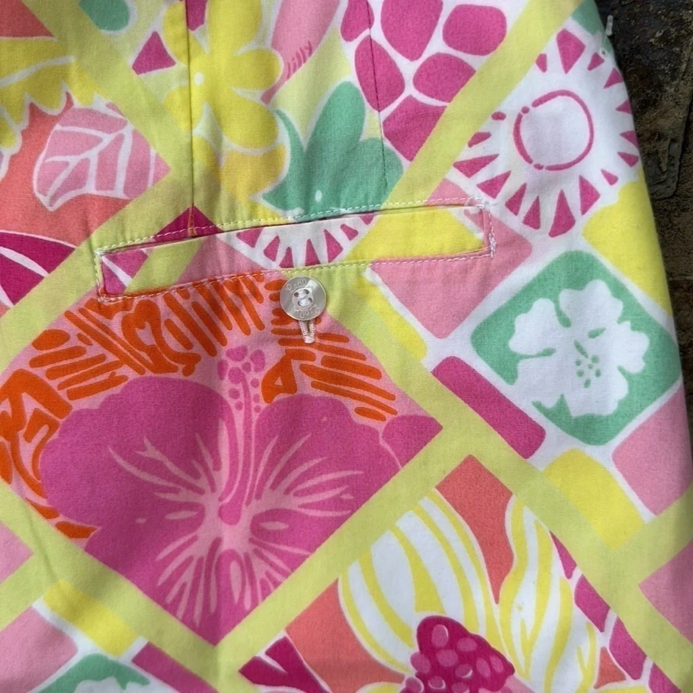 Lilly Pulitzer Vintage White Label Mini Skirt in Diamond Head Patch Print Size 6